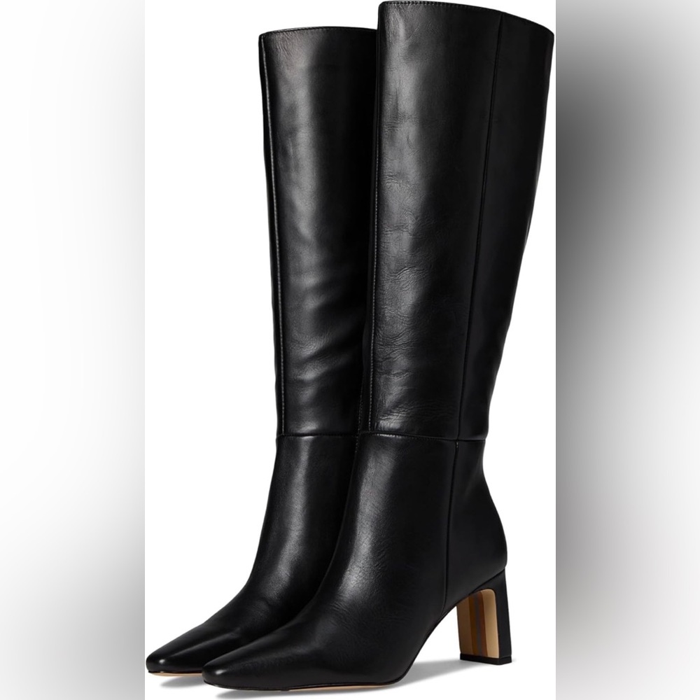 Sam Edelman Sylvia Black Leather Boots size: 8 medium Wide Calf